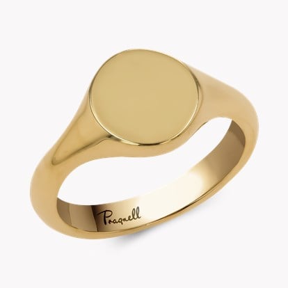 Oval Topped Signet Ring in 18ct Yellow Gold