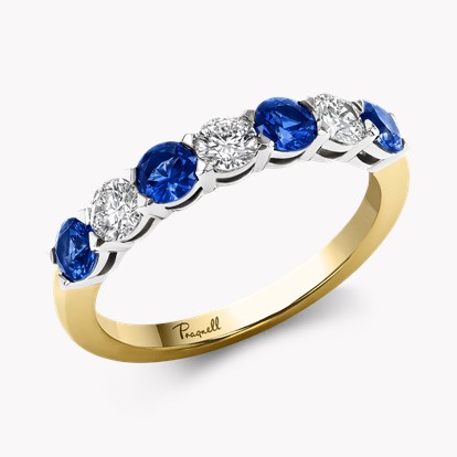 Diamond and Sapphire Eternity Ring in Yellow Gold in 18ct Yellow Gold