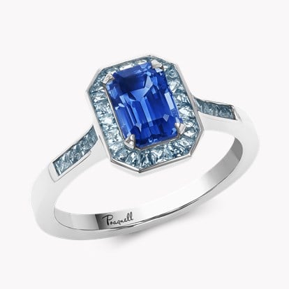 Gatsby 1.66ct Sapphire and Aquamarine Cluster Ring in Platinum 