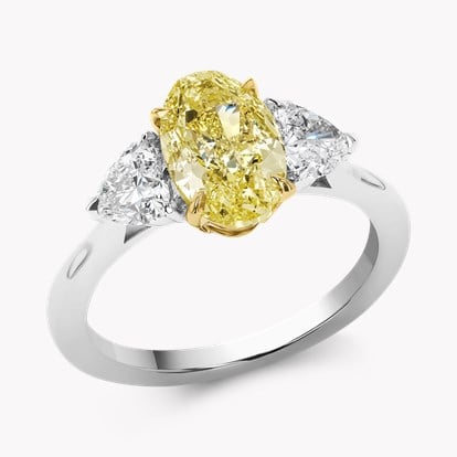 Venus Setting 2.01ct Kimberley Fancy Intense Yellow Diamond Ring in Platinum and 18ct Yellow Gold