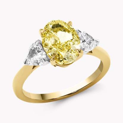 Venus Setting 3.01ct Fancy Yellow Diamond Ring in 18ct Yellow Gold and Platinum