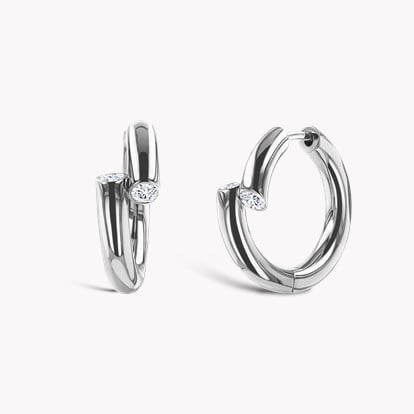 Eclipse 0.17ct Diamond Hoop Earrings in 18ct White Gold