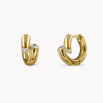 Eclipse 0.17ct Diamond Hoop Earrings in 18ct Yellow Gold