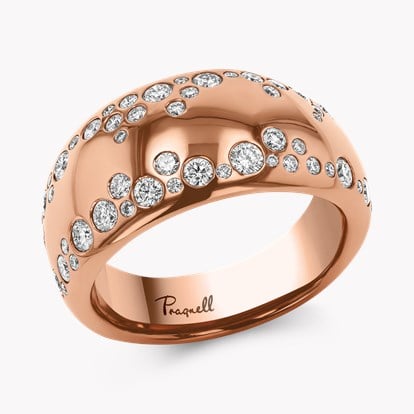 Diamond Dress Ring - 5.5mm Width 1.05ct in Rose Gold