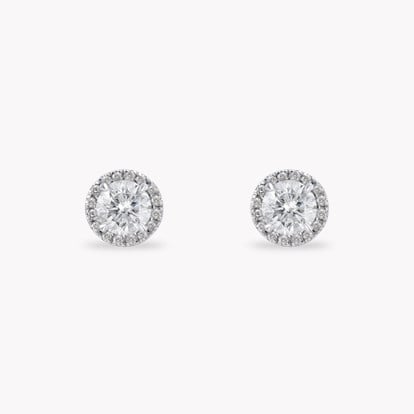 Brilliant Diamond Stud Earrings 0.66ct in 18ct White Gold - Cluster ...