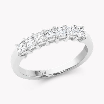 Seven Stone Asscher Cut 0.70ct Diamond Ring in Platinum in Platinum