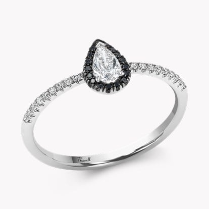 Skinny B Pear Shaped Diamond Ring 0.33ct in White Gold