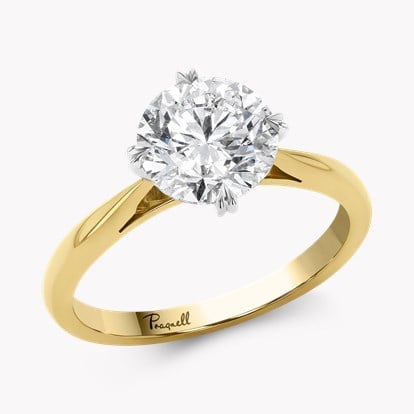 Windsor 2.00ct Diamond Solitaire Ring in 18ct Yellow Gold and Platinum