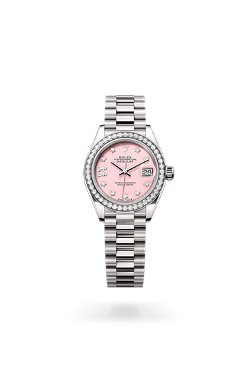 Pink rolex with diamonds sale