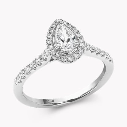 Celestial 0.33ct Pear Shaped Diamond Cluster Ring in Platinum