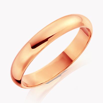 4mm D-Shape Wedding Ring in 18ct Rose Gold