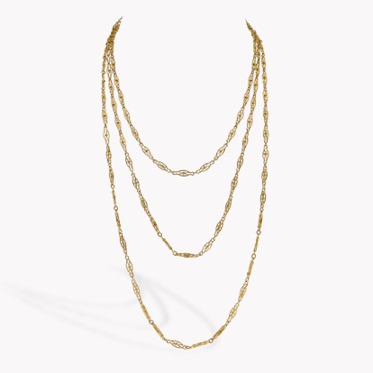 Belle Epoque long necklace in 18ct Yellow Gold