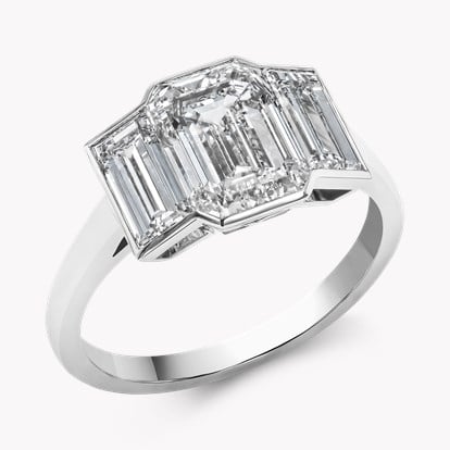 Kingdom 3.58ct Diamond Three Stone Ring in Platinum