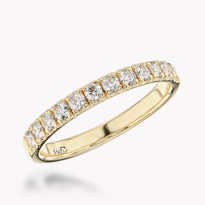 Brilliant Cut Diamond Half Eternity Ring 0.43CT in Yellow Gold