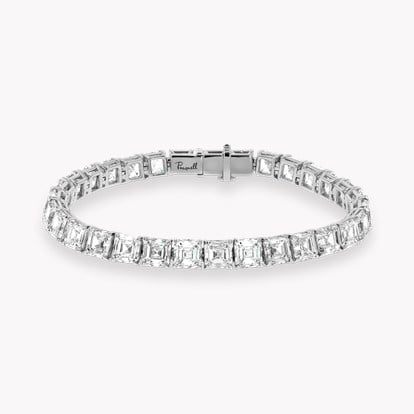 Masterpiece Asscher Cut 31.06ct Diamond Line Bracelet in 18ct White Gold