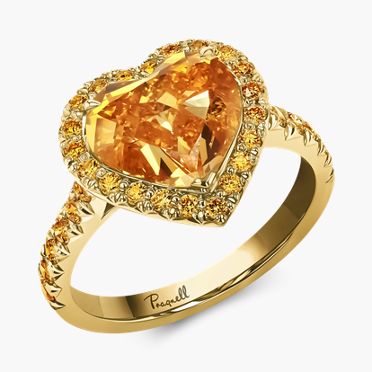 Masterpiece Celestial 2.64ct Fancy Yellow-Orange Diamond Cluster Ring in 18ct Yellow Gold