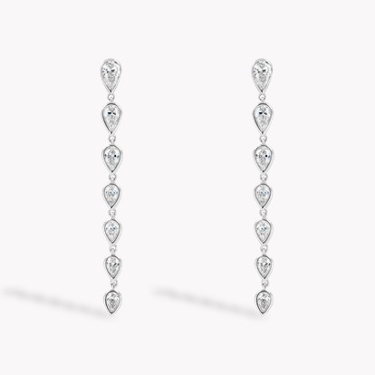 Pear Shaped 0.865ct Diamond Drop Earrings in 18ct White Gold