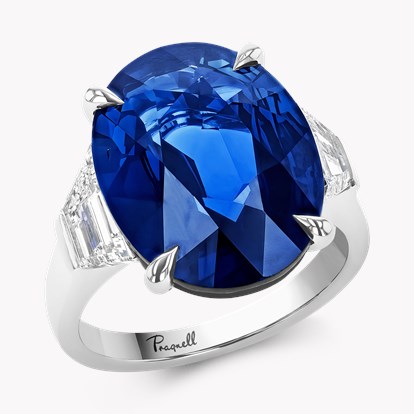 Masterpiece Oval Cut 11.03ct Sri Lankan Sapphire and Diamond Ring in Platinum