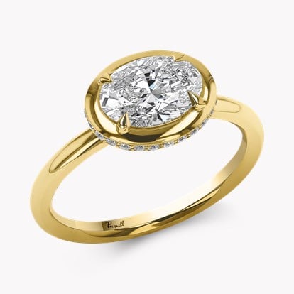 Skimming Stone 1.32ct Oval Diamond Solitaire Ring in 18ct Yellow Gold