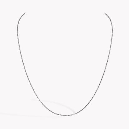 Medium Rope Style Chain (45cm) 0.02ct in 18ct White Gold 