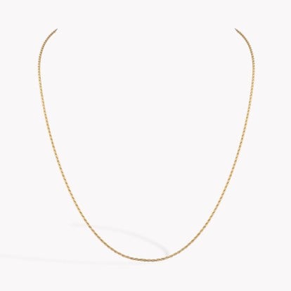 Rope Style Chain (45cm) 0.02ct in 18ct Yellow Gold 