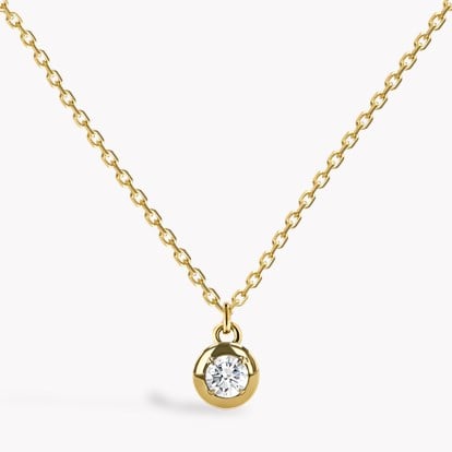 Skimming Stone 0.33ct Botswana Diamond Pendant in 18ct Yellow Gold