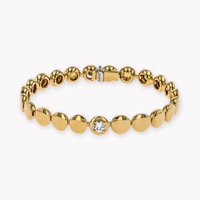 Skimming Stone 0.30ct Diamond Set Tennis Bracelet in 18ct Yellow Gold