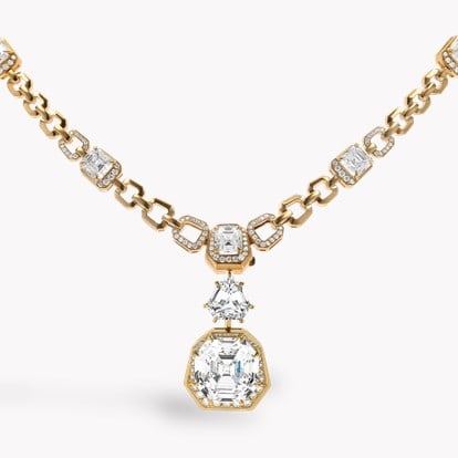 Masterpiece Asscher Cut 10.02ct Diamond Artemis Link Necklace in 18ct Yellow Gold