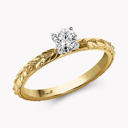 Apple Blossom 0.30ct Diamond Solitaire Ring in 18ct Yellow Gold