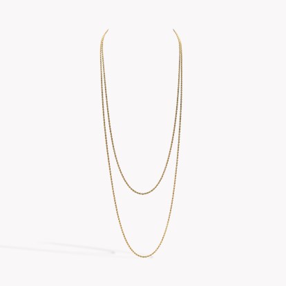 Victorian Rope Style Long 155cm Necklace 15ct Yellow Gold