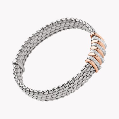 FOPE Panorama Flex'It 0.30ct Diamond Bracelet in 18ct White and Rose Gold 