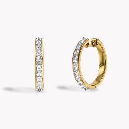 RockChic 1.92ct Inverted Diamond Hoop Earrings in 18ct Yellow Gold