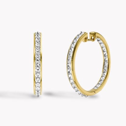 RockChic 4.60ct Large Inverted Diamond Hoop Earrings in 18ct Yellow Gold