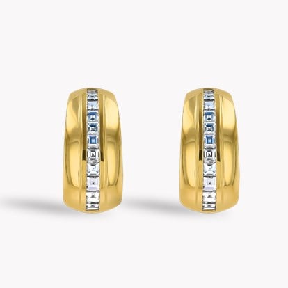 Manhattan 0.49ct Single Row Diamond Huggie Earrings in 18ct Yellow Gold