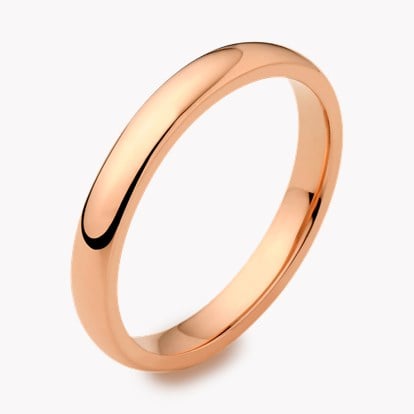 Rose Gold Medium Weight 2.5mm Wedding Band in 18ct Rose Gold