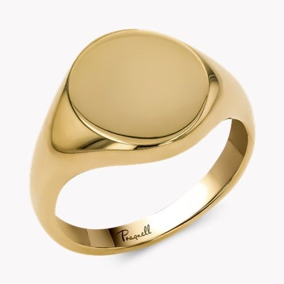 Plain Oval Signet Ring in 18ct Yellow Gold