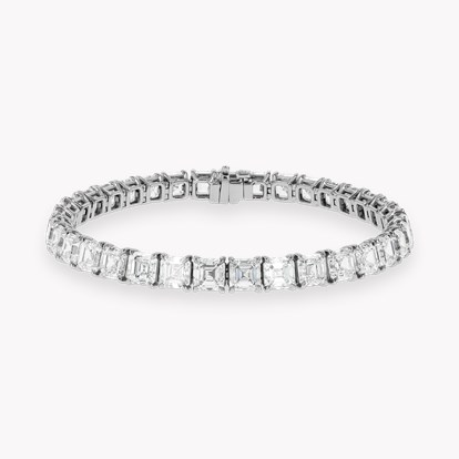 Asscher Cut 24.56ct Diamond Line Bracelet in 18ct White Gold