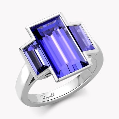 Kingdom Tanzanite Ring - Baguette Cut 7.65ct in Platinum