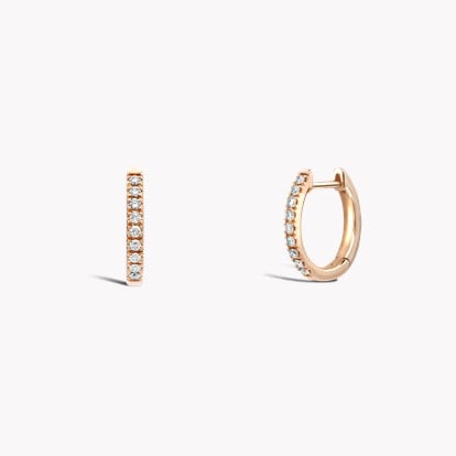 Brilliant Cut Diamond Hoop Earrings 0.21ct in 18ct Rose Gold