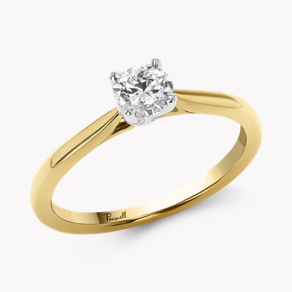 Gaia 0.40ct Diamond Solitaire Ring - 1.8mm Width in 18ct Yellow Gold and Platinum