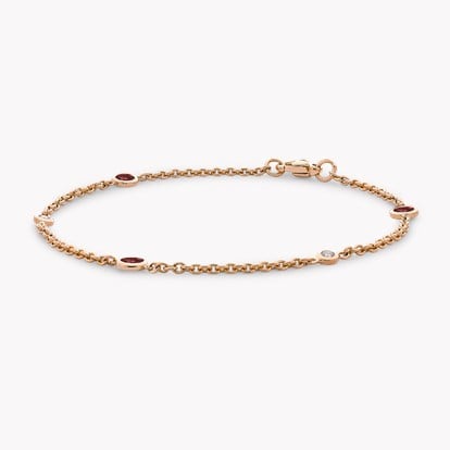 Sundance Ruby and Diamond Bracelet 0.78ct in 18ct Rose Gold