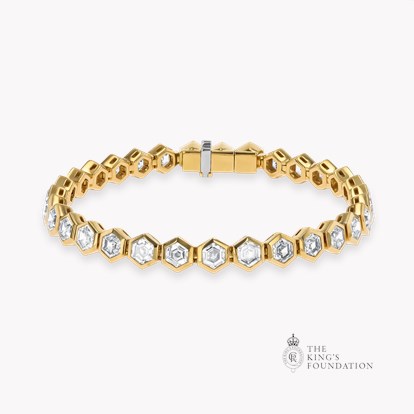Honeycomb 10.05ct Diamond Line Bracelet in 18ct Yellow Gold