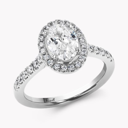 Celestial 1.00ct Diamond Cluster Ring - Oval Cut in Platinum