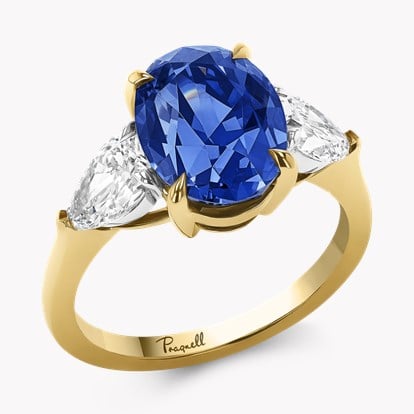 Masterpiece 5.50ct Madagascan Sapphire and Diamond Ring in 18ct Yellow Gold and Platinum