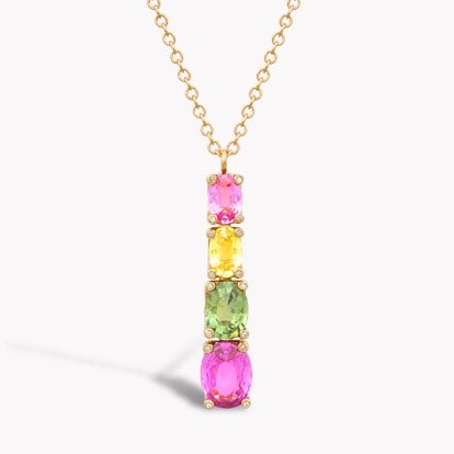 Rainbow Fancy Sapphire Pendant 3.36ct in 18ct Rose Gold