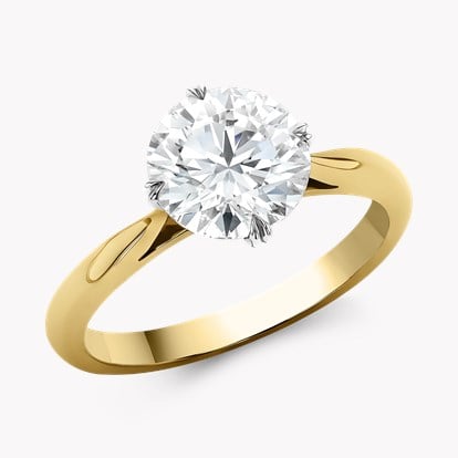 Windsor 2.27ct Diamond Solitaire Ring in 18ct Yellow Gold and Platinum