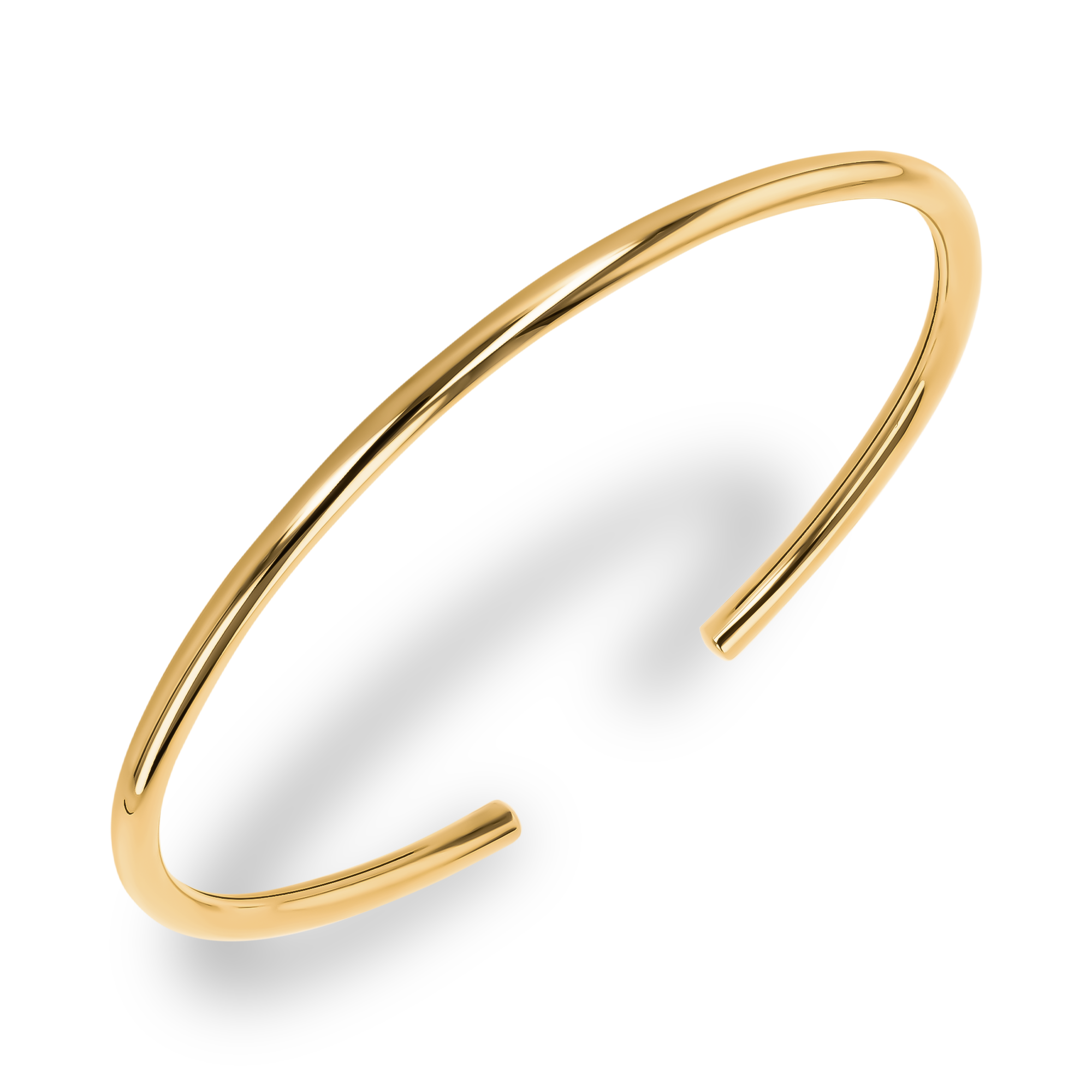 Yellow Gold Polished Round Bangle _2