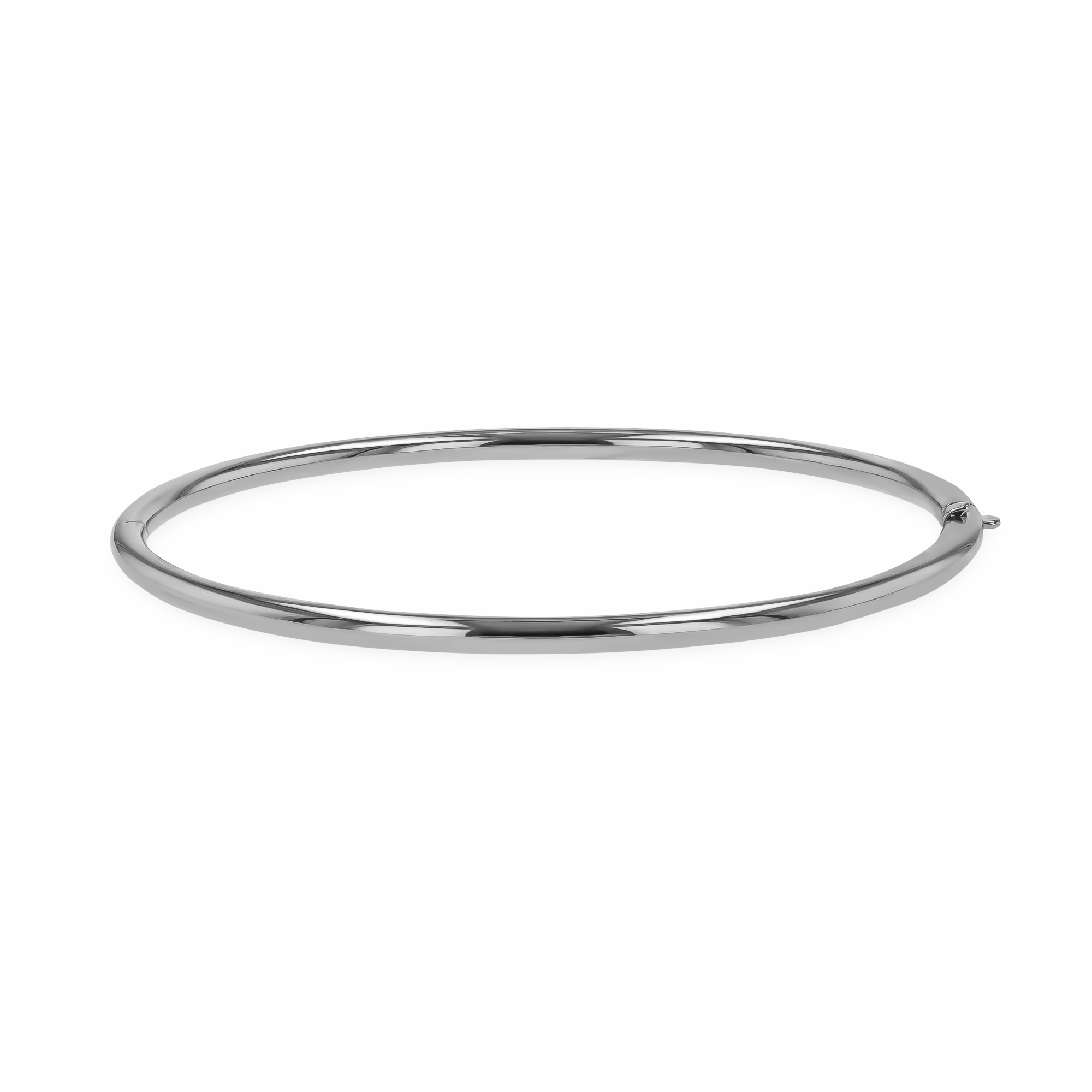 Plain Polished 3mm Round Edge Oval Bangle _1