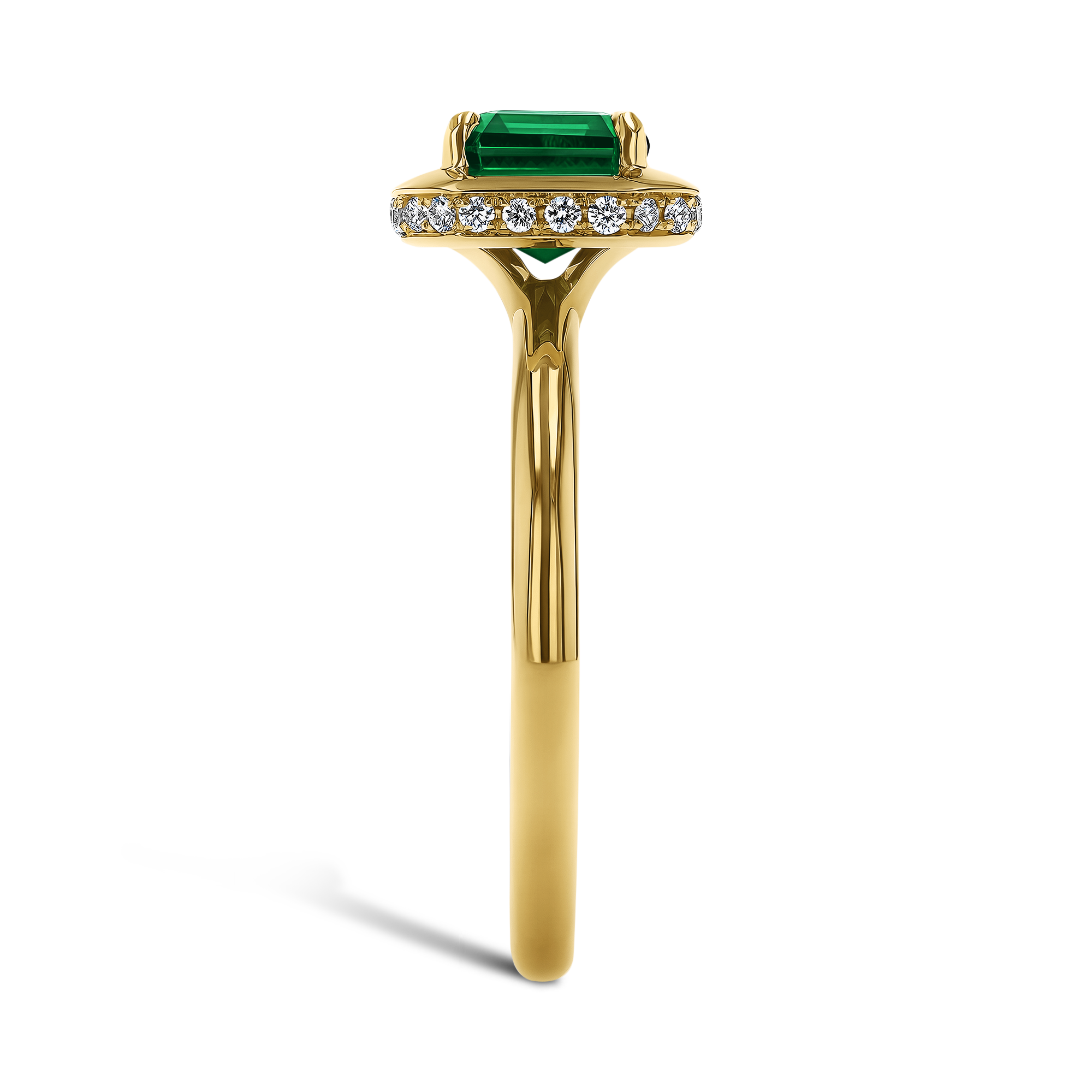 Skimming Stone 1.98ct Emerald and Diamond Solitaire Ring Emerald Cut, Claw Set_4