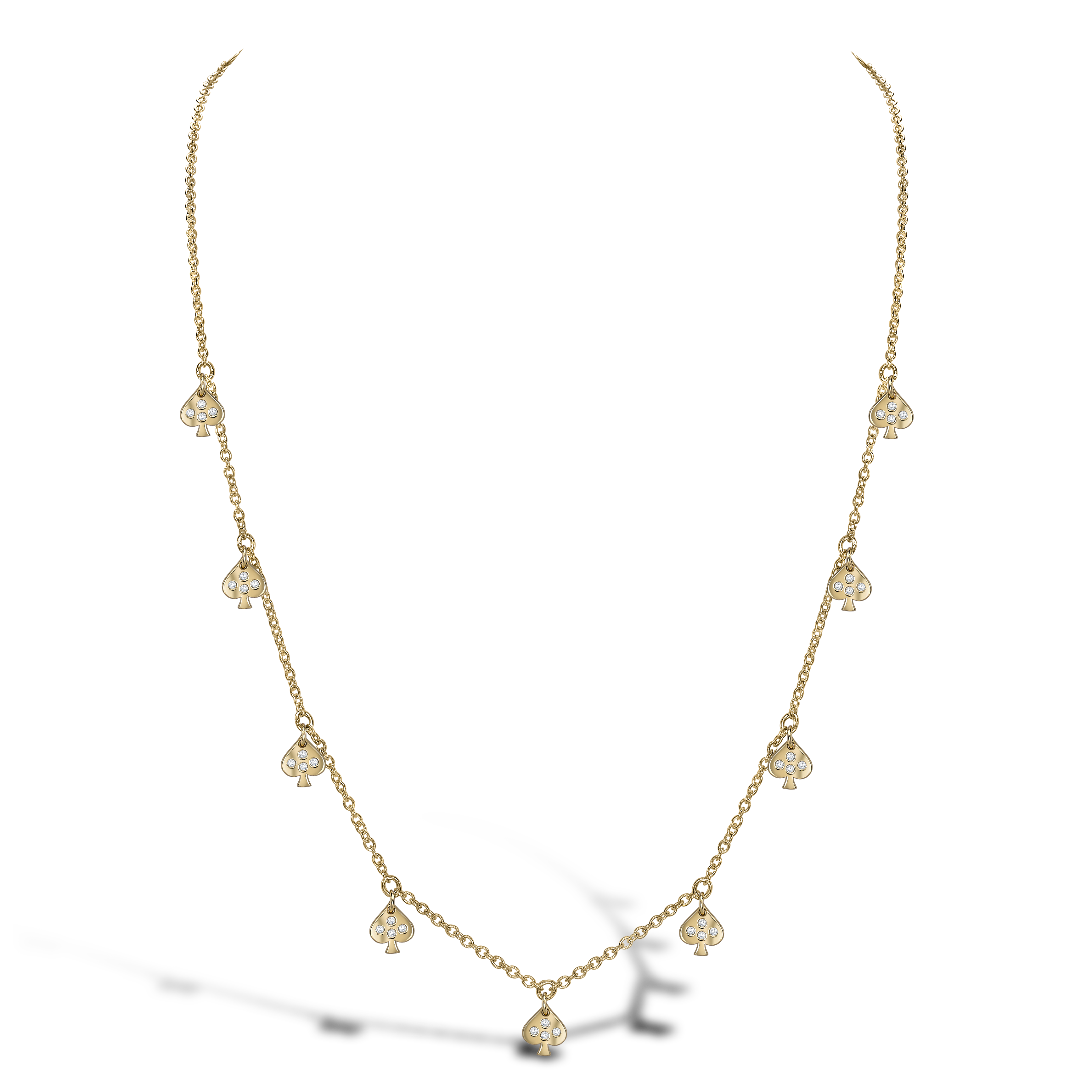 Brilliant Cut 0.16ct Diamond Luck Spade Necklace Brilliant Cut, Rubover Set_1